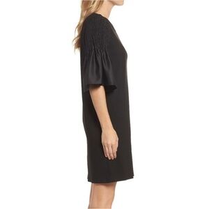 Kobi Halperin black sheath dress with statement sleeves